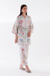 Stitched Printed Slub Shirt + Culotte