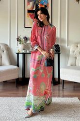 Stitched Printed Raw Silk Shirt