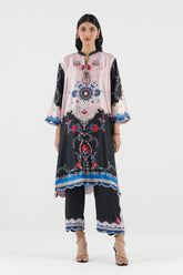 Stitched Printed Satin Shirt+ Culotte