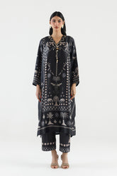 Stitched Printed Satin Shirt+ Culotte