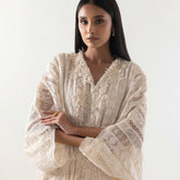 Stitched Embroidered Kaftan + Bottom