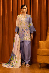 Unstitched Linen Muzlin 3 Piece Suit