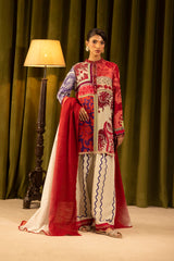 Unstitched Linen Muzlin 3 Piece Suit