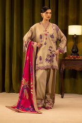Unstitched Linen Muzlin 3 Piece Suit