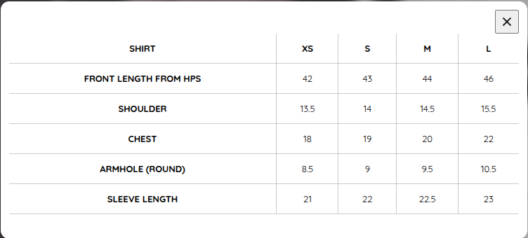 Size Chart
