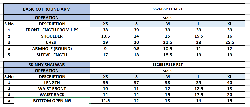 Size Chart