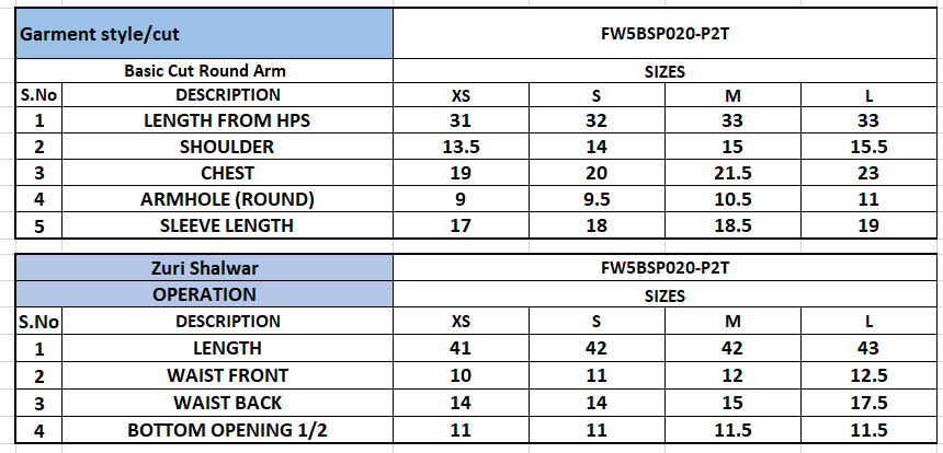Size Chart