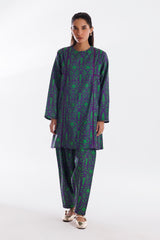 Stitched Printed Khaddar Shirt + Shalwar