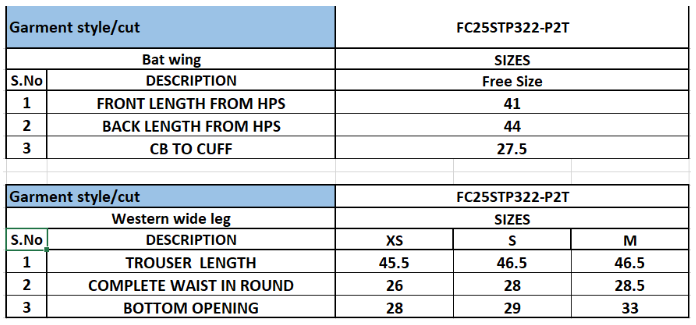 Size Chart