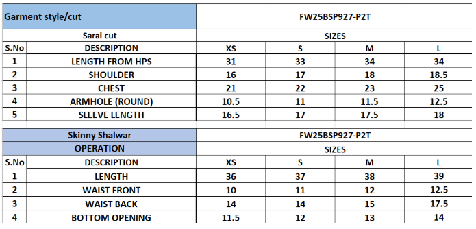 Size Chart