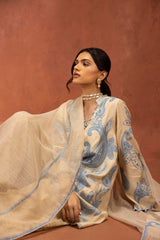 Stitched Embroidered Raw Silk Suit