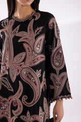 Stitched Embroidered Raw Silk Suit