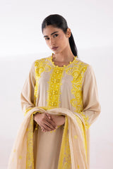 Stitched Embroidered Raw Silk Suit