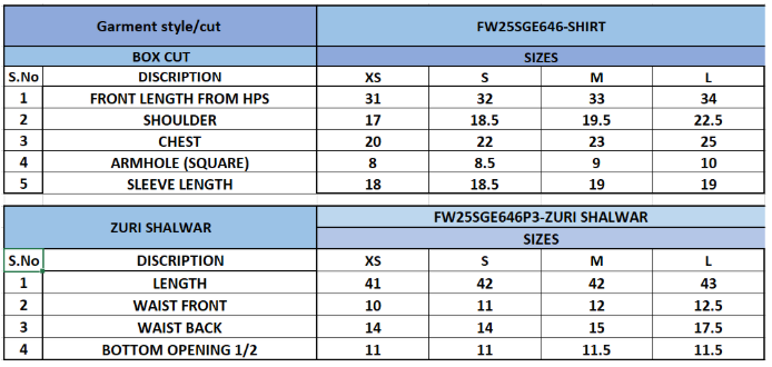 Size Chart