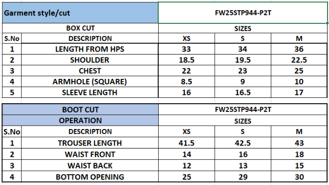 Size Chart