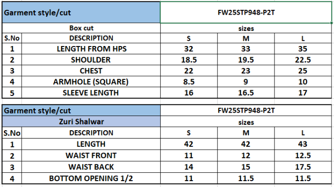 Size Chart