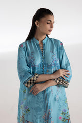 Stitched Printed Satin Shirt