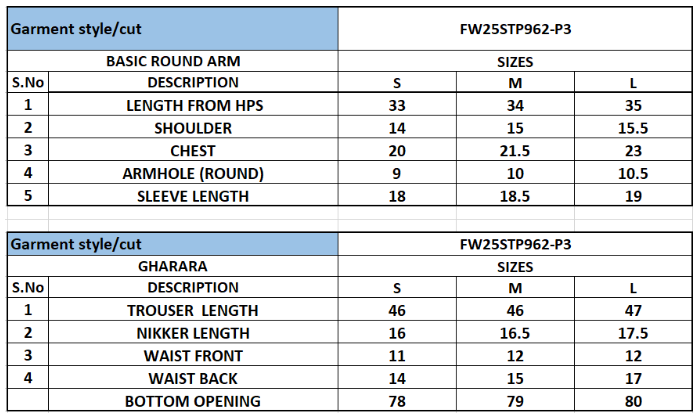 Size Chart