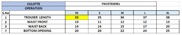 Size Chart