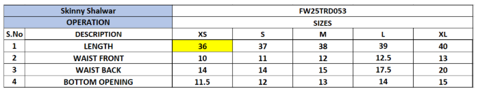 Size Chart