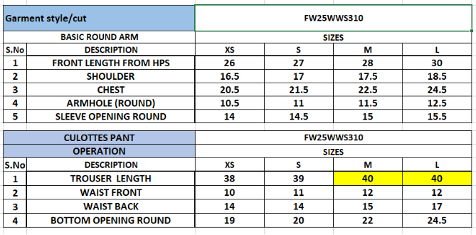 Size Chart
