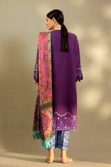 Unstitched Embroidered 3 Piece Muzlin Suit