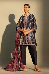 Unstitched Embroidered 3 Piece Muzlin Suit