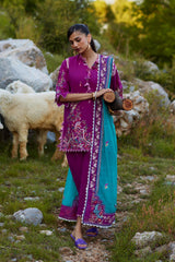 Unstitched Embroidered 3 Piece Muzlin Suit