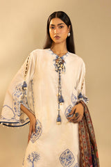 Unstitched Embroidered 3 Piece Muzlin Suit