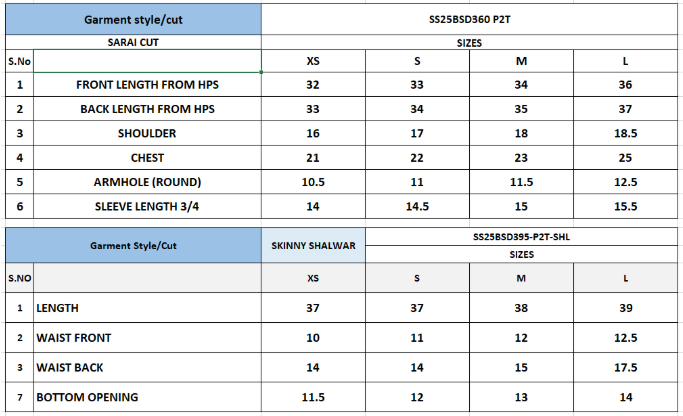 Size Chart