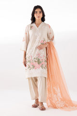 Stitched Embroidered Muzlin Lawn Suit