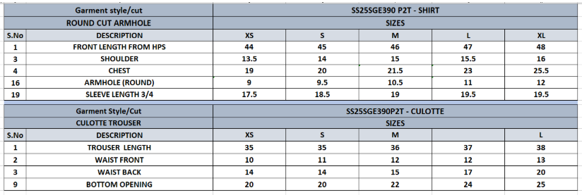 Size Chart
