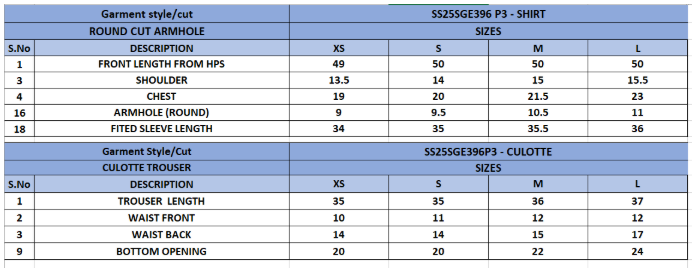 Size Chart