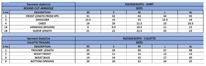 Size Chart