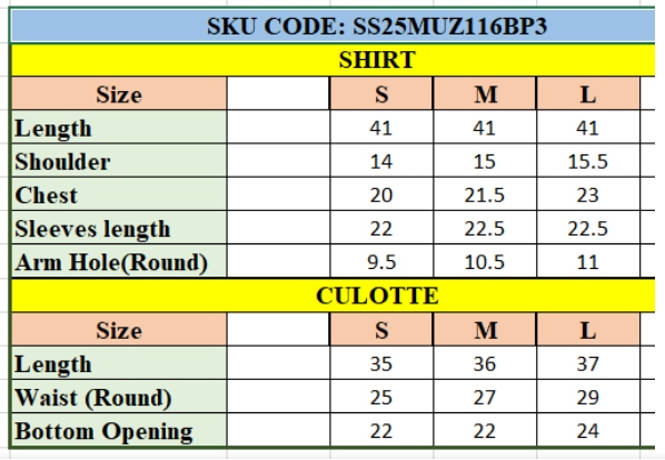 Size Chart