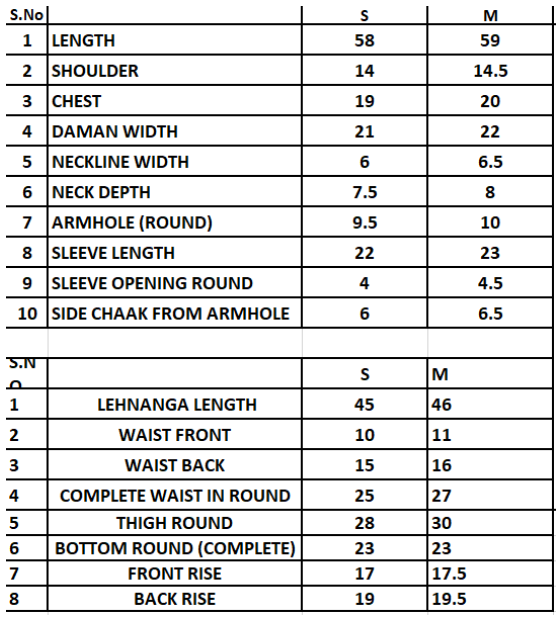 Size Chart