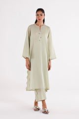 Stitched Dyed Lawn Shirt + Culotte
