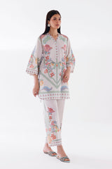 Stitched Printed Slub Shirt + Culotte