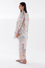 Stitched Printed Slub Shirt + Culotte