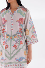 Stitched Printed Slub Shirt + Culotte