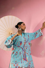 Stitched Printed Viscose Shirt + Bottom