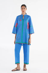 Stitched Embroidered Lawn Shirt + Culotte