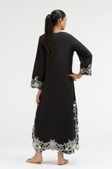 Stitched Embroidered Raw Silk Shirt+ Culotte