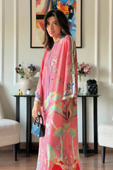 Stitched Printed Raw Silk Shirt