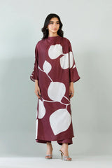 Stitched Printed Satin Shirt+ Culotte