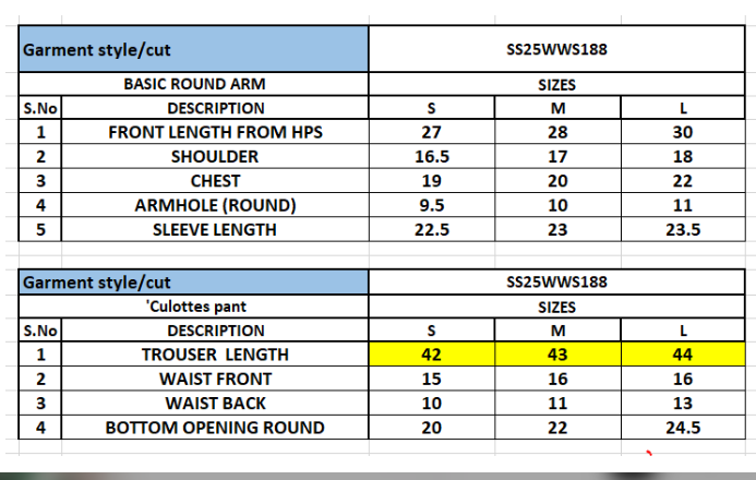 Size Chart