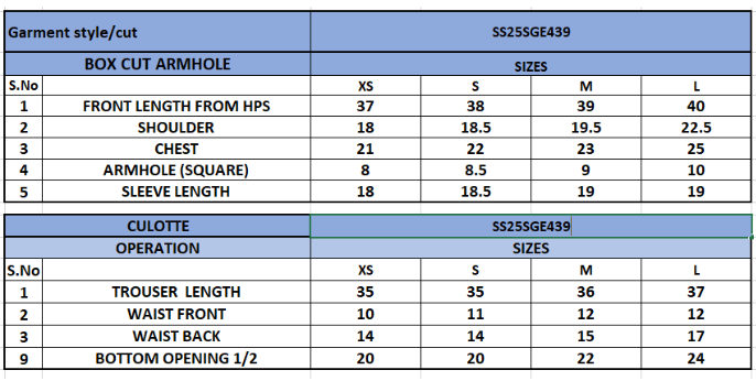 Size Chart