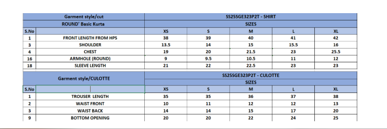 Size Chart