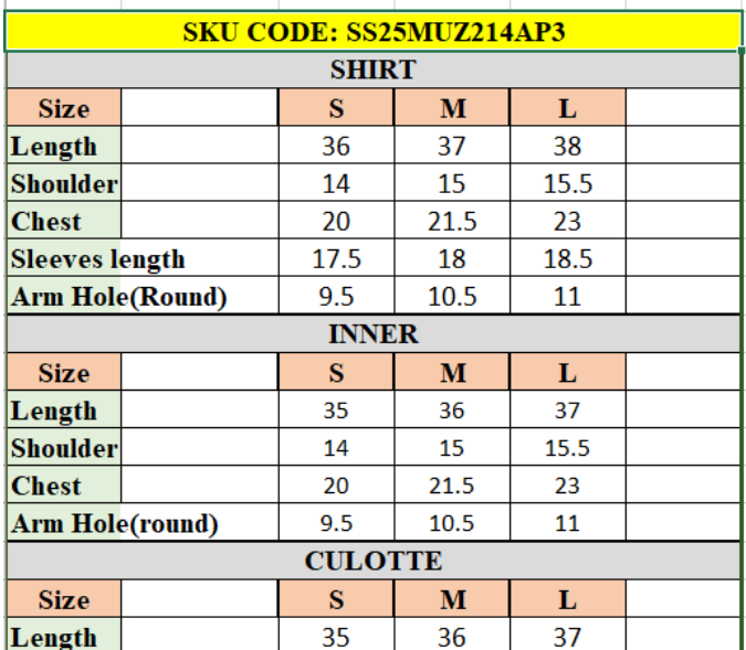 Size Chart