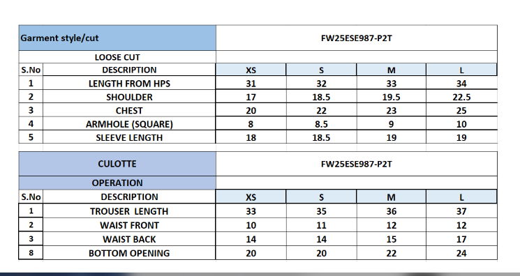 Size Chart